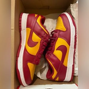 Nike dunk low gold/red brand new